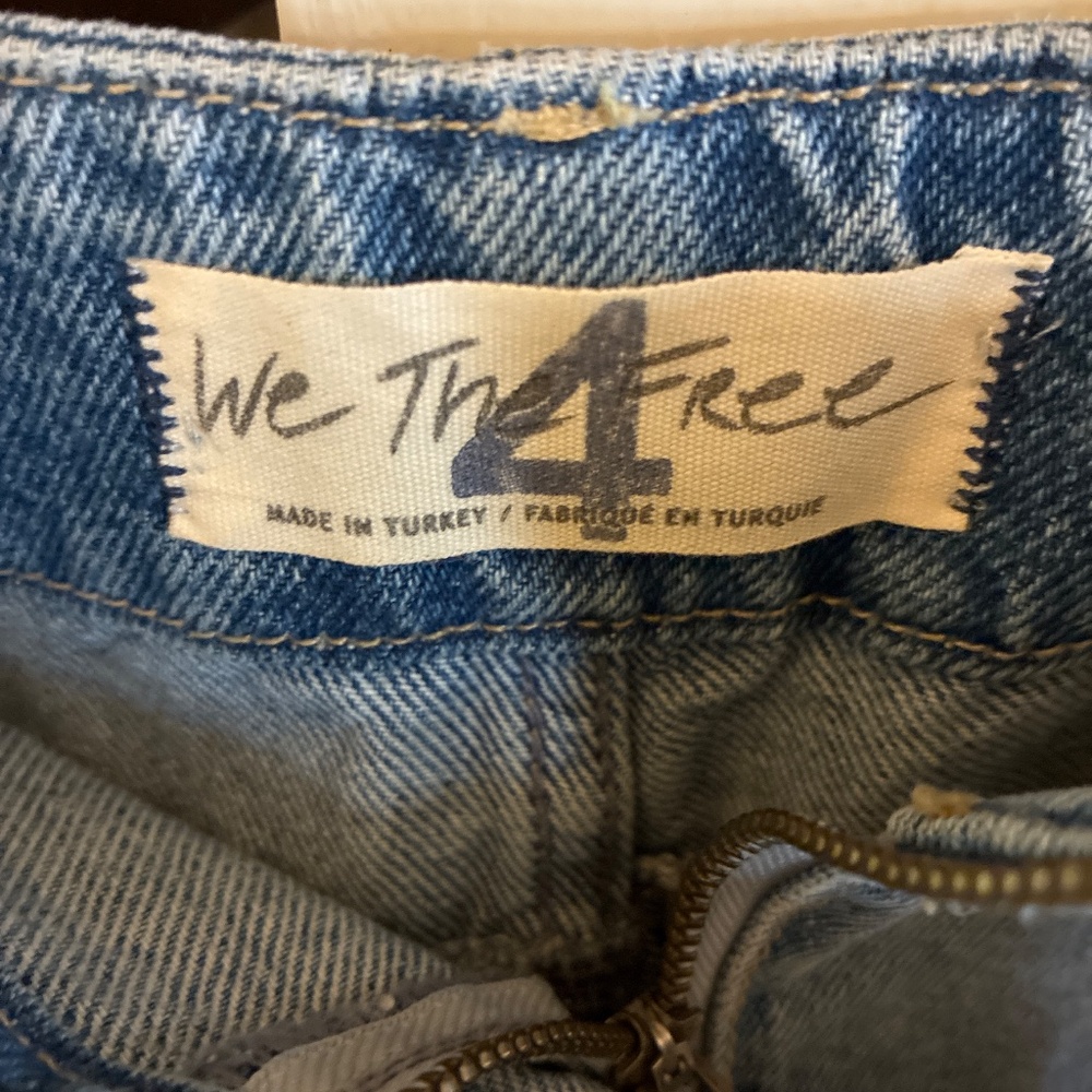 Free People We The Free Raw Hem Emmy Denim Tie Skort - Picture 3 of 6